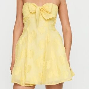 Loulani Strapless Mini Dress - Lemon